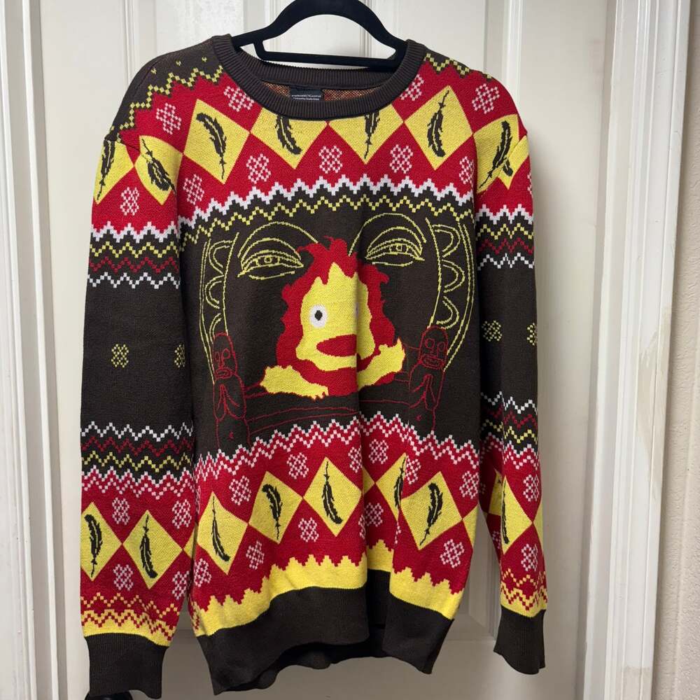 Studio Ghibli Howl's Moving Castle Calcifer Holiday Sweater